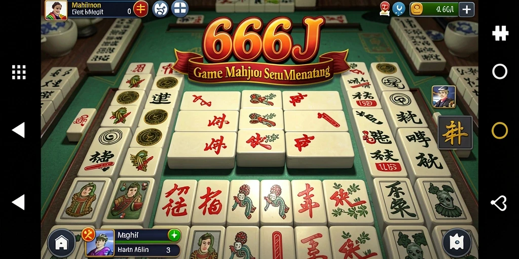 Screenshot 666J menunjukkan gameplay Mahjong yang seru dan menantang.