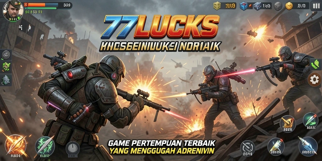 Tampilan gameplay mendebarkan dari 77LUCKS dalam arena pertempuran.