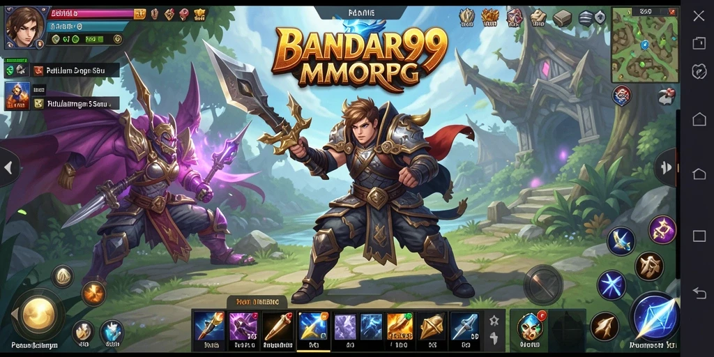 Screenshot BANDAR99 menampilkan aksi seru dalam pertarungan MMORPG.