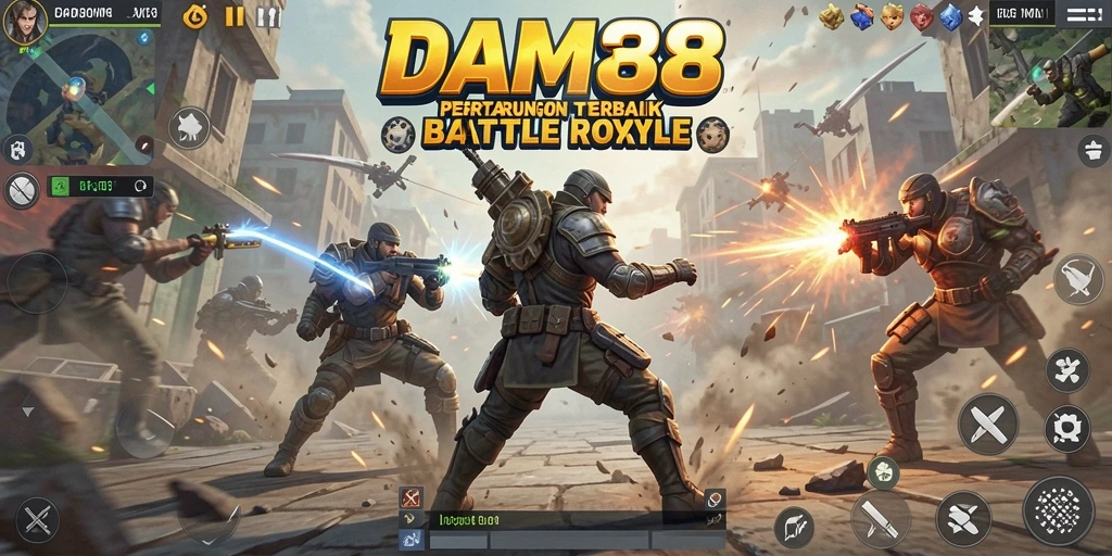 Gameplay intens dalam <strong>DAM88</strong>, pertempuran Battle Royale yang menegangkan.
