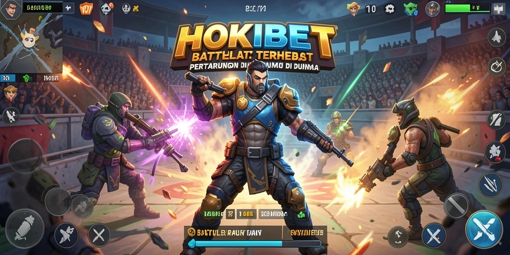 Screenshot gameplay HOKIBET yang menegangkan dalam mode Battle Royale.