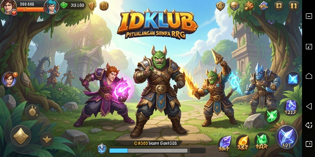 Screenshot IDKLUB menampilkan suasana pertempuran epik dalam gameplay RPG.