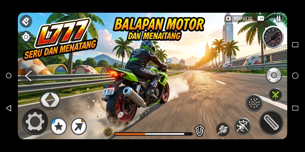 Menampilkan aksi balapan motor yang mendebarkan dan grafis yang memukau.