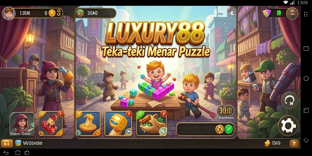 Tampilan gameplay LUXURY88 yang memikat dan penuh tantangan puzzle.
