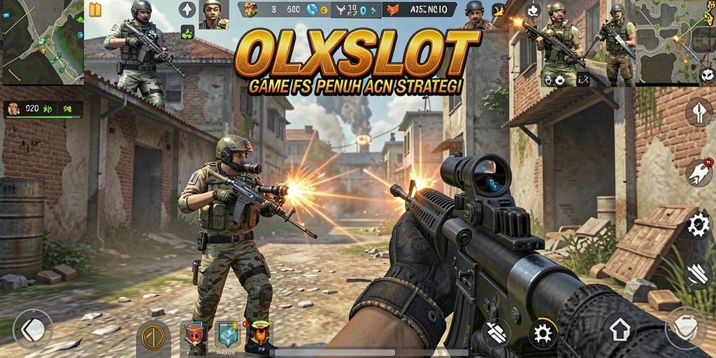 Screenshot gameplay OLXSLOT menampilkan aksi pertempuran yang intens.