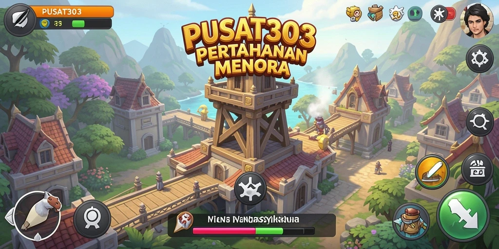 Tampilan gameplay PUSAT303 dalam aksi Tower Defense yang mendebarkan.