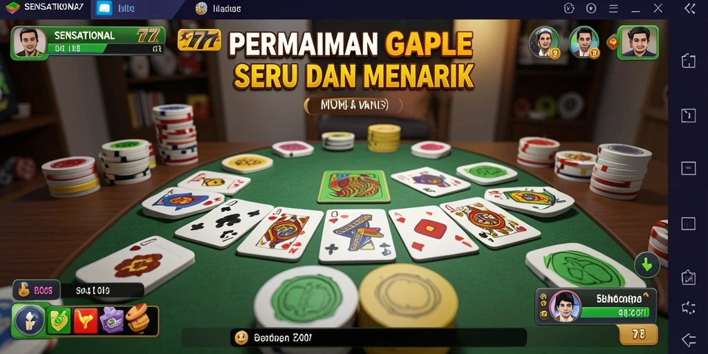 Gameplay menarik SENSATIONAL77 saat bermain Gaple dengan teman-teman.