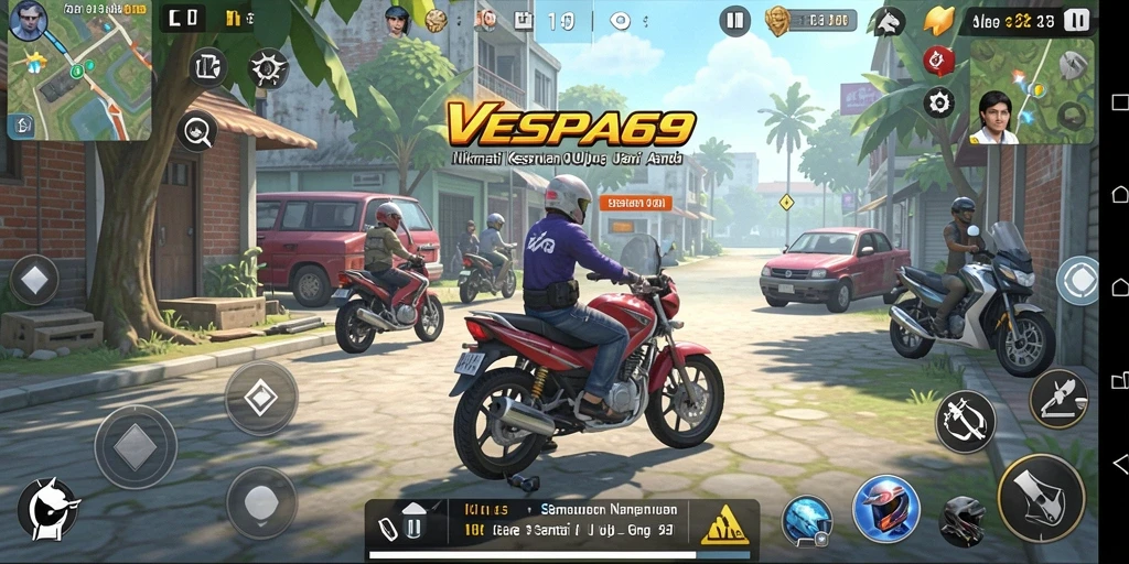Tampilan gameplay menarik dan penuh warna dari VESPA69.
